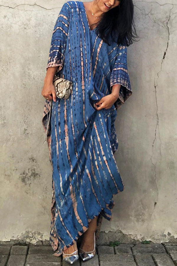 Valenzora Freely – Lockeres Wickelkleid im Batik-Boho-Stil