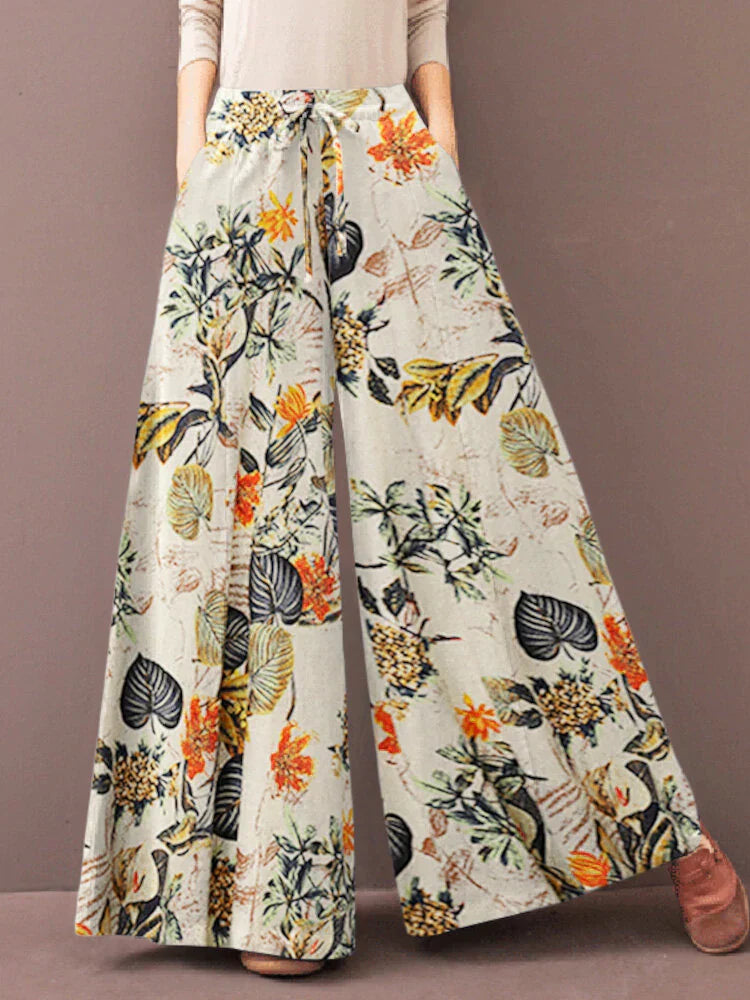 Valenzora | Chic, relaxed trousers with a floral pattern