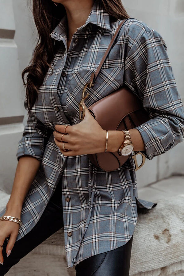 Valenzora | Grab My Hand Checkered Button-Up Belt Shirt