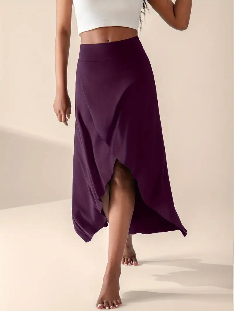 Valenzora | High-waisted slit skirt with pockets
