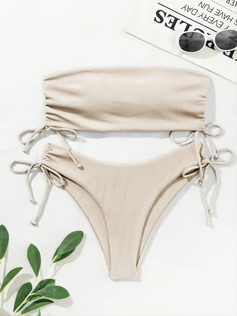 Valenzora - Beige bandeau bikini