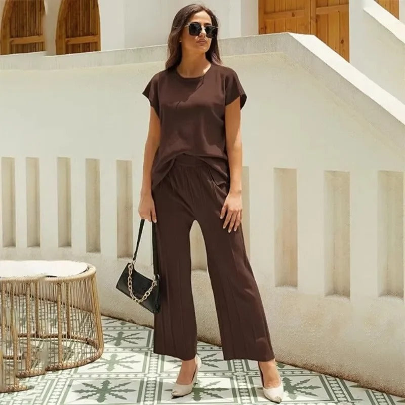 Valenzora | Elegant two-piece set with wide legs