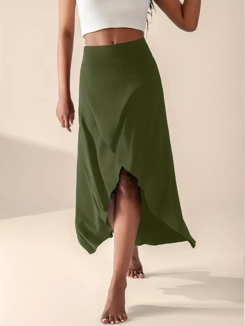 Valenzora | High-waisted slit skirt with pockets