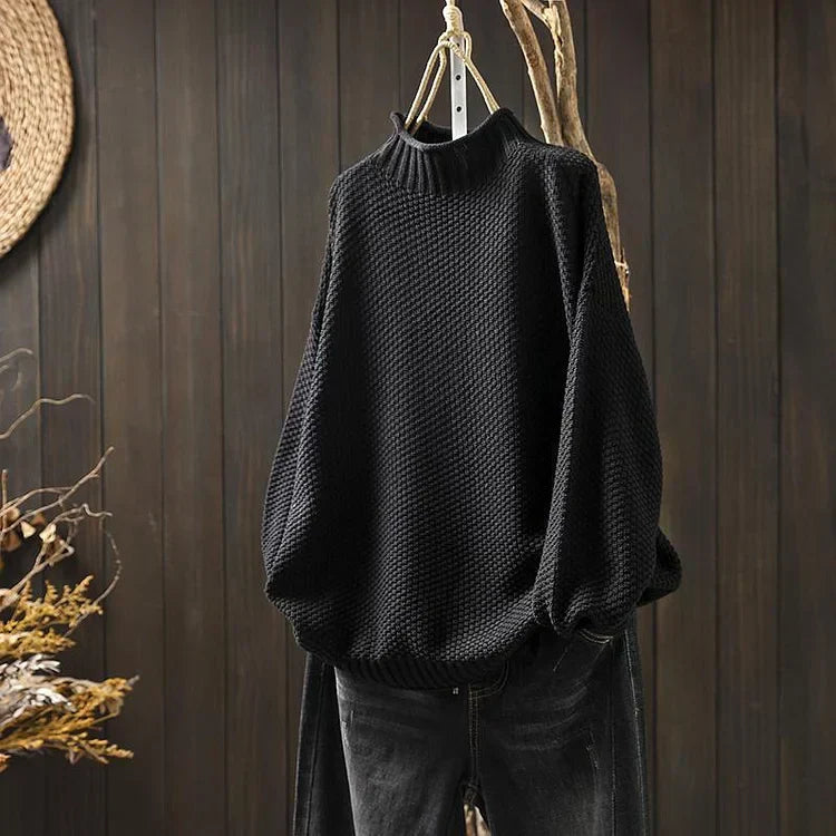 Knit sweater with collar