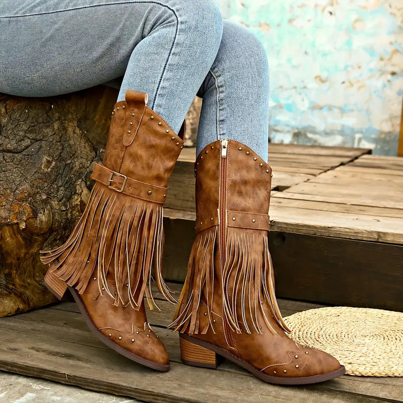 Valenzora | Robust cowboy boots with thick heels