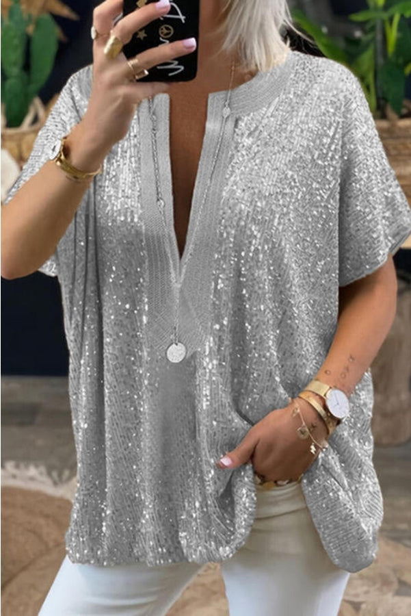 Valenzora | Funky Evening Paliet Top with a Loose Fit