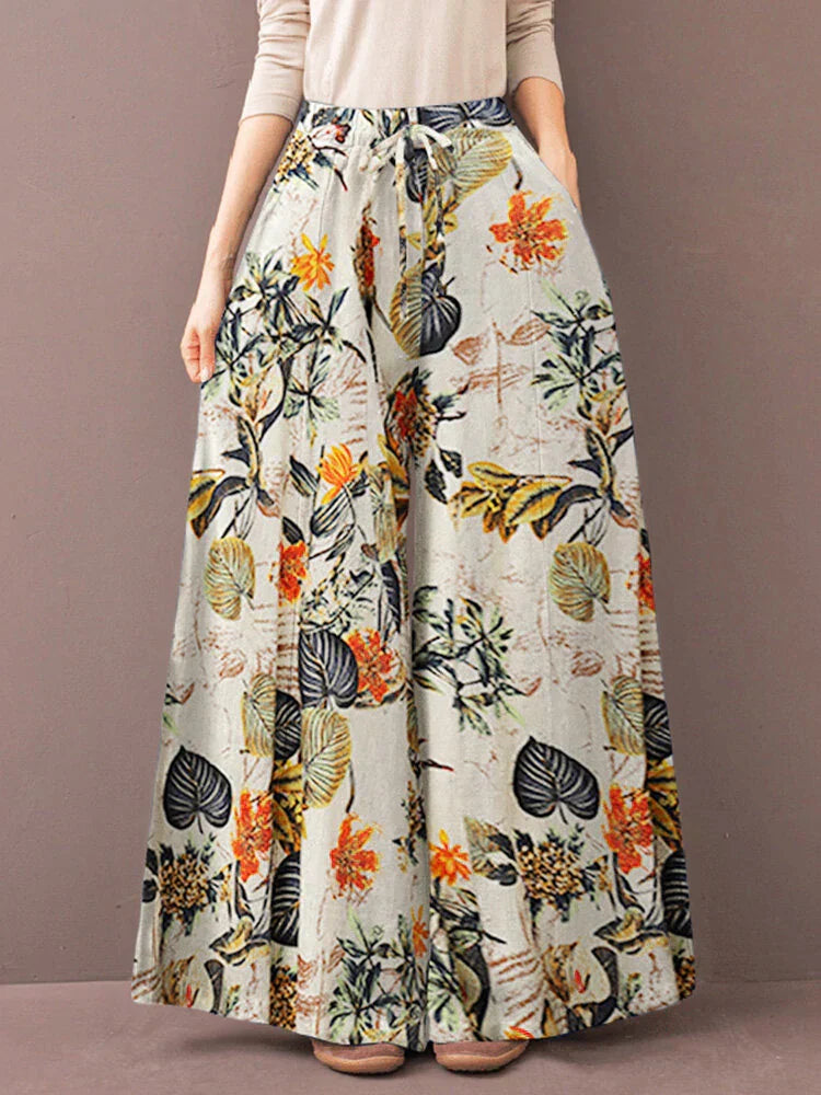 Valenzora | Chic, relaxed trousers with a floral pattern