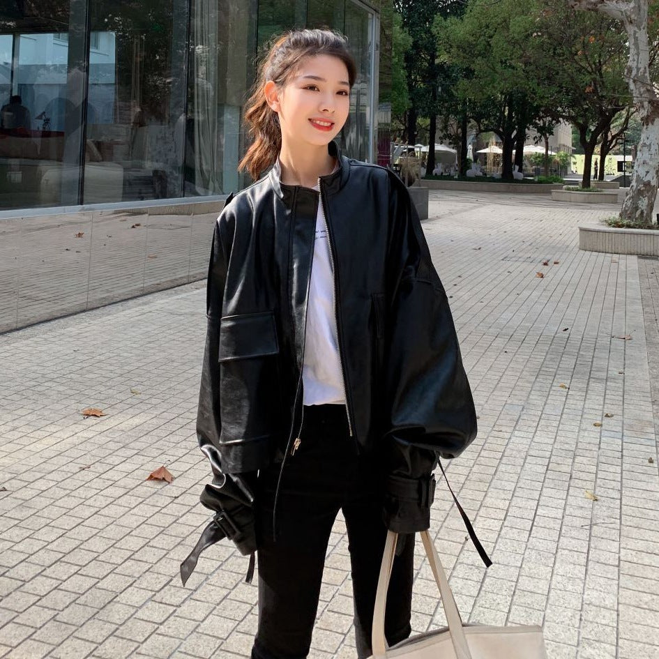 Valenzora | Women's Leather Jacket with Box Cut