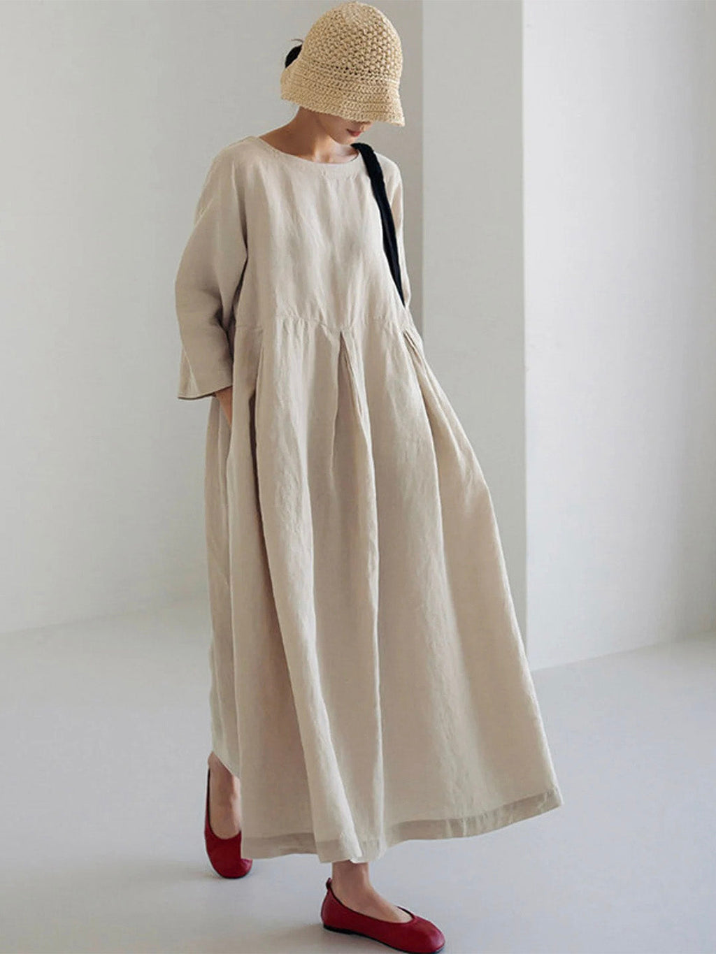 Valenzora | Lockeres Leinenkleid mit Seitentaschen