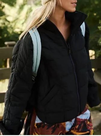 Valenzora - Stand-up collar quilted jacket