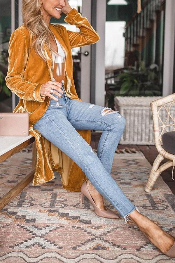 Velvet kimono jacket