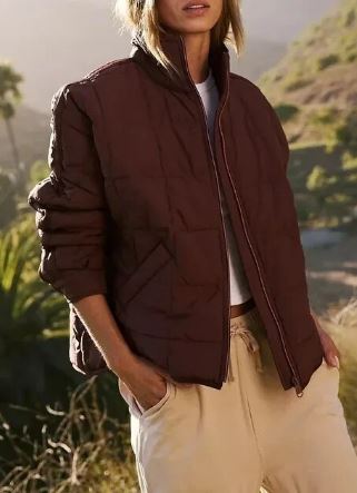 Valenzora - Stand-up collar quilted jacket