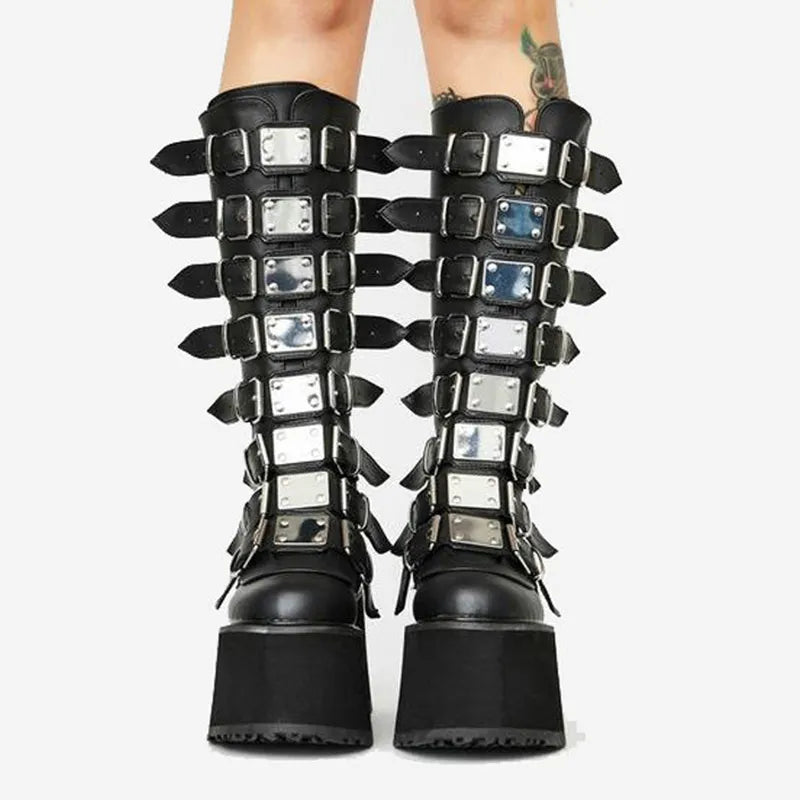 Valenzora | Zip Up Chunky High Heel Boots