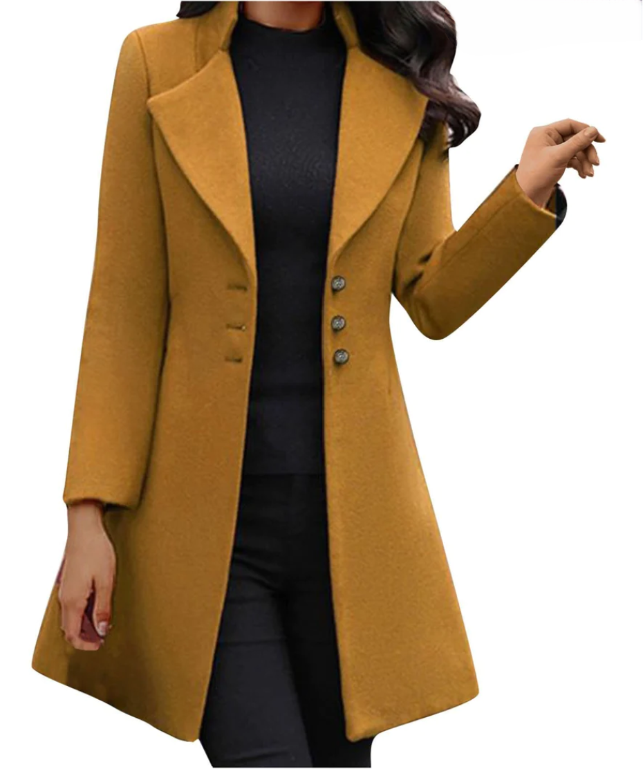 Italian wool coat with long sleeves