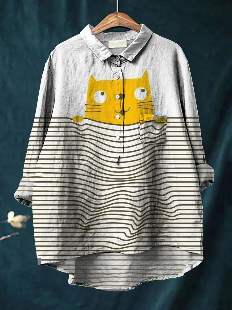 Valenzora | Cat Art On White T-Shirt