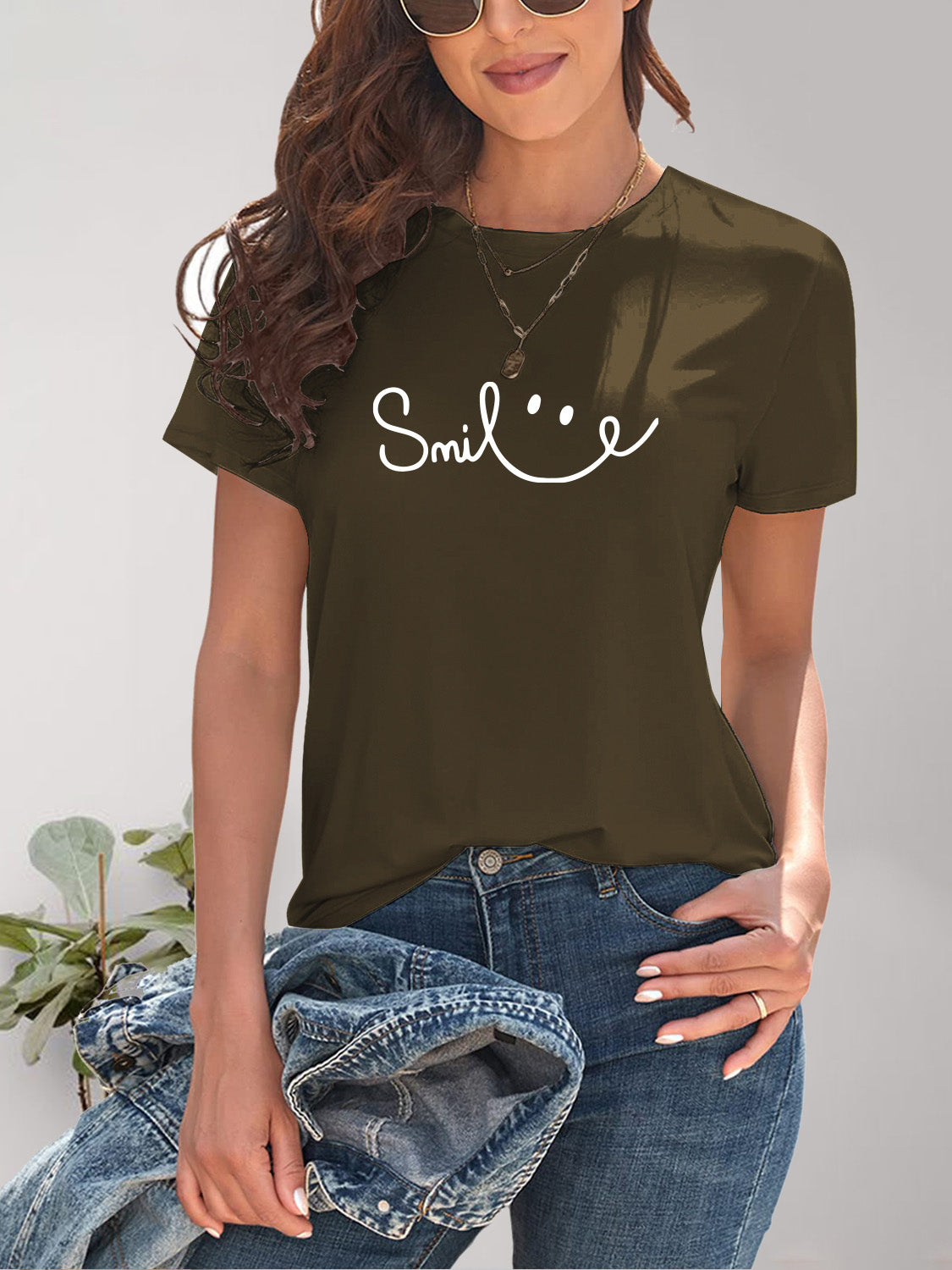 Valenzora | Smile Crew Neck Kurzarm-T-Shirt