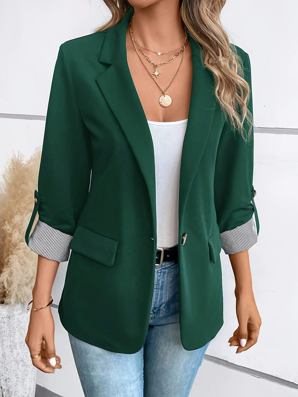 Valenzora | Elegant business long blazer with