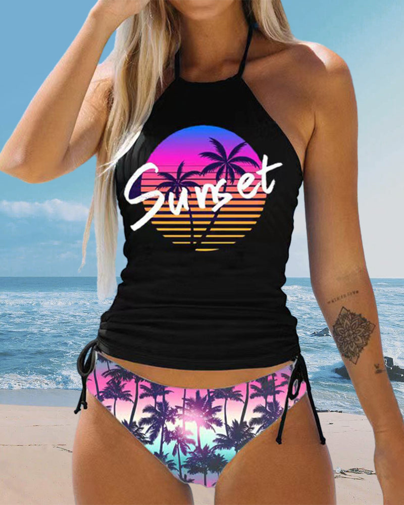 Valenzora | Swimsuit set with palm motif