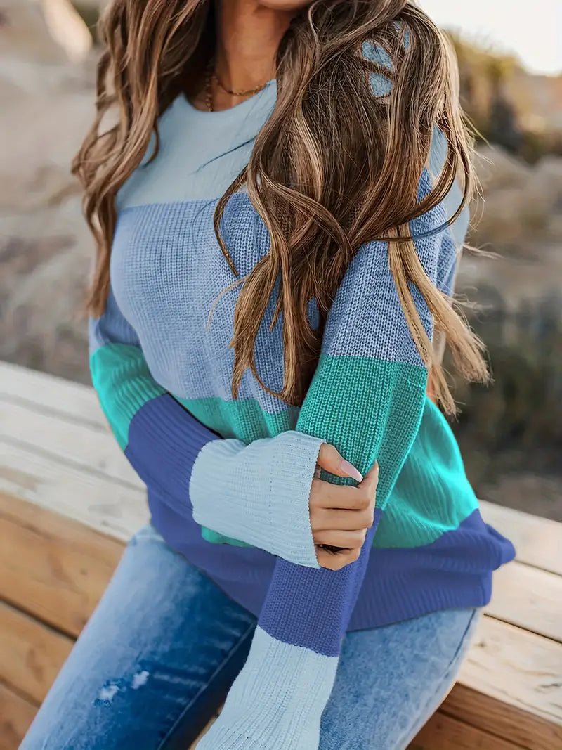 Valenzora | Striped Knitted Women's Tops Stylish and Comfortable