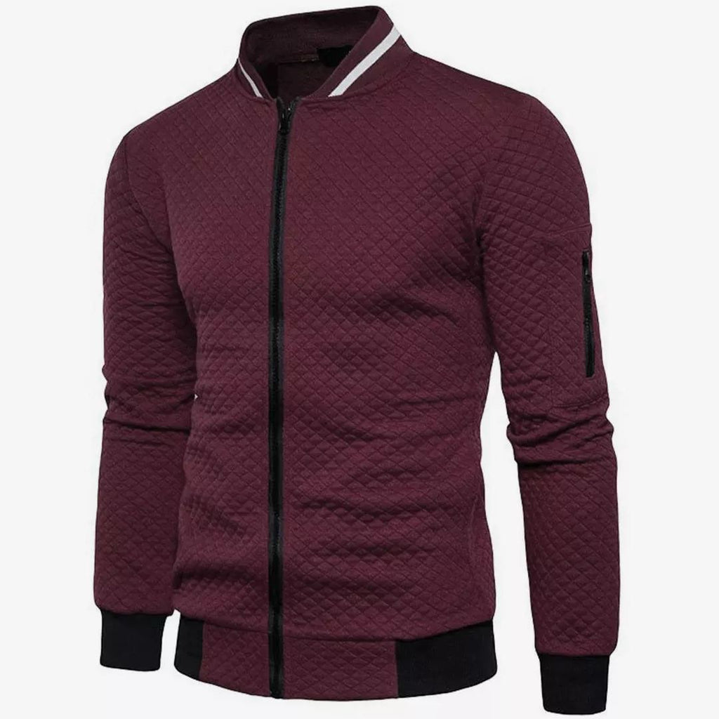 Valenzora | Jacquard Zip Bomber Jacket