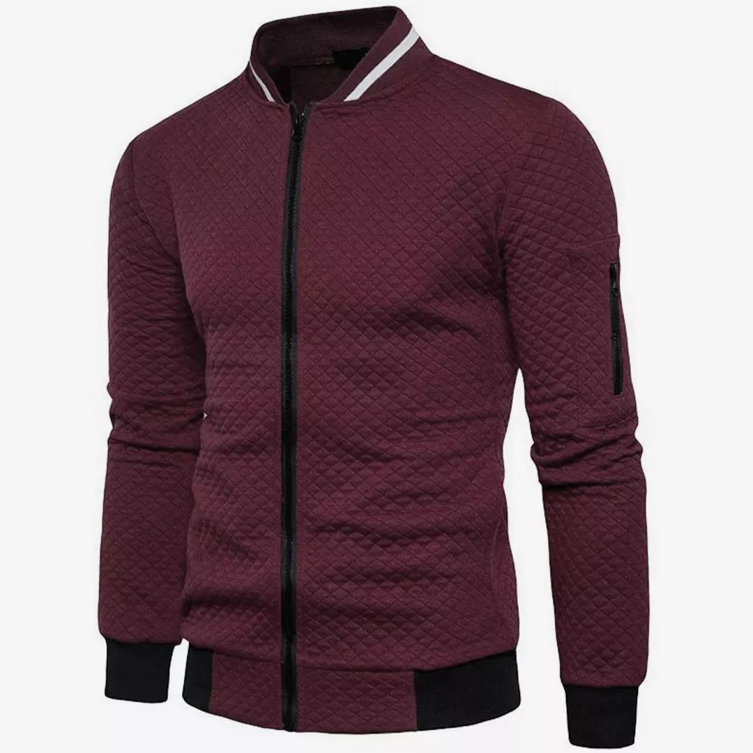 Valenzora | Jacquard Zip Bomber Jacket