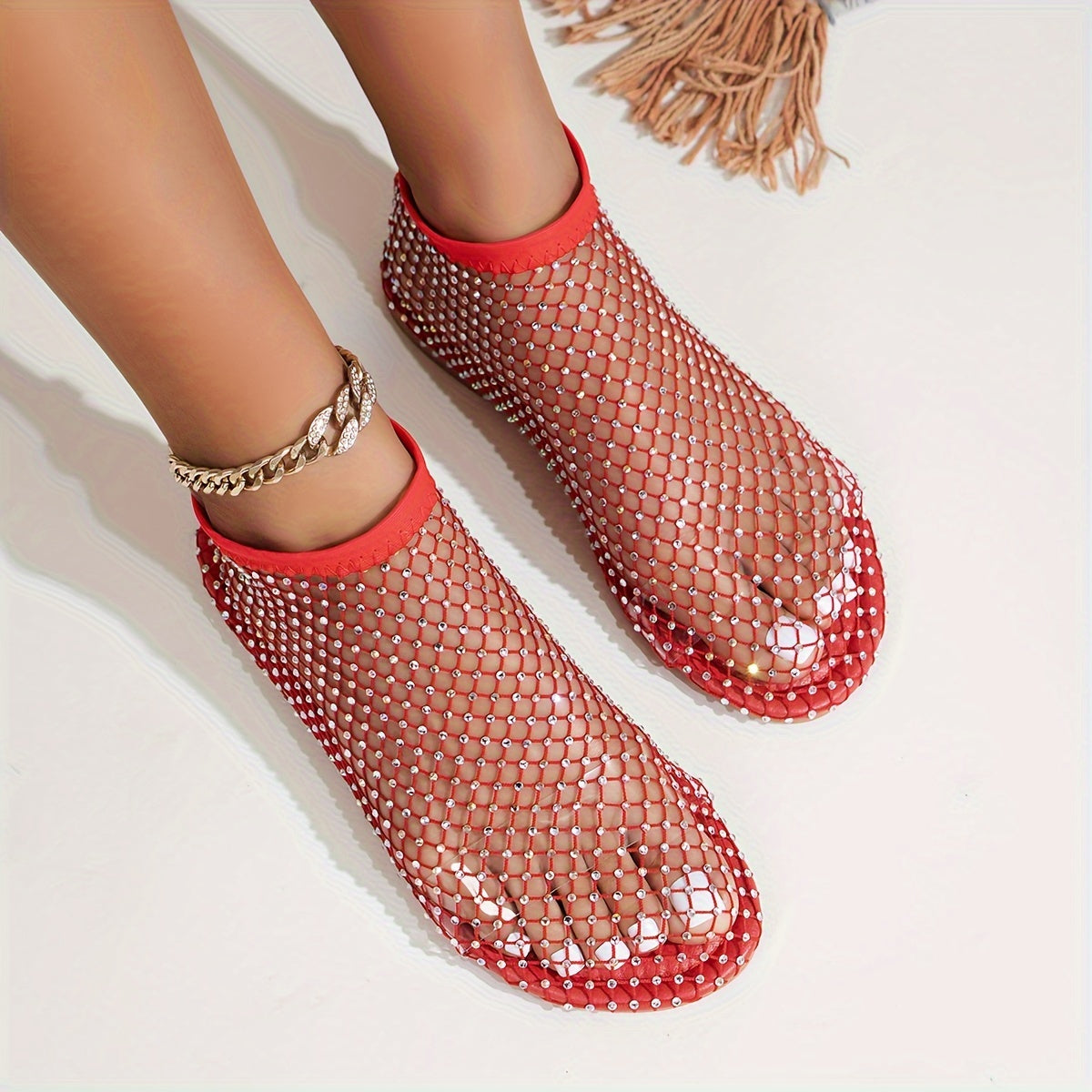 Valenzora | Construction Strasa, Flat Shoes, Transparent Sandals for the Beach