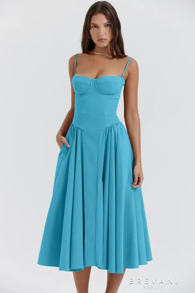 Midi dress in corset style