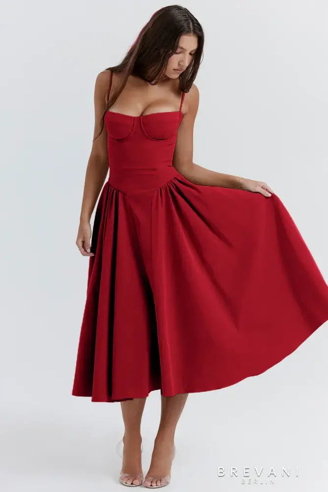 Midi dress in corset style