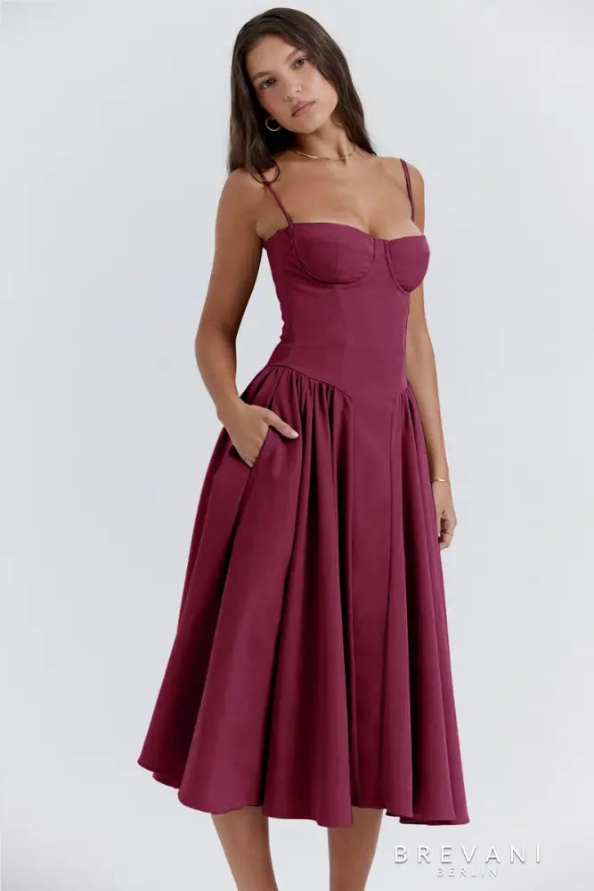 Midi dress in corset style