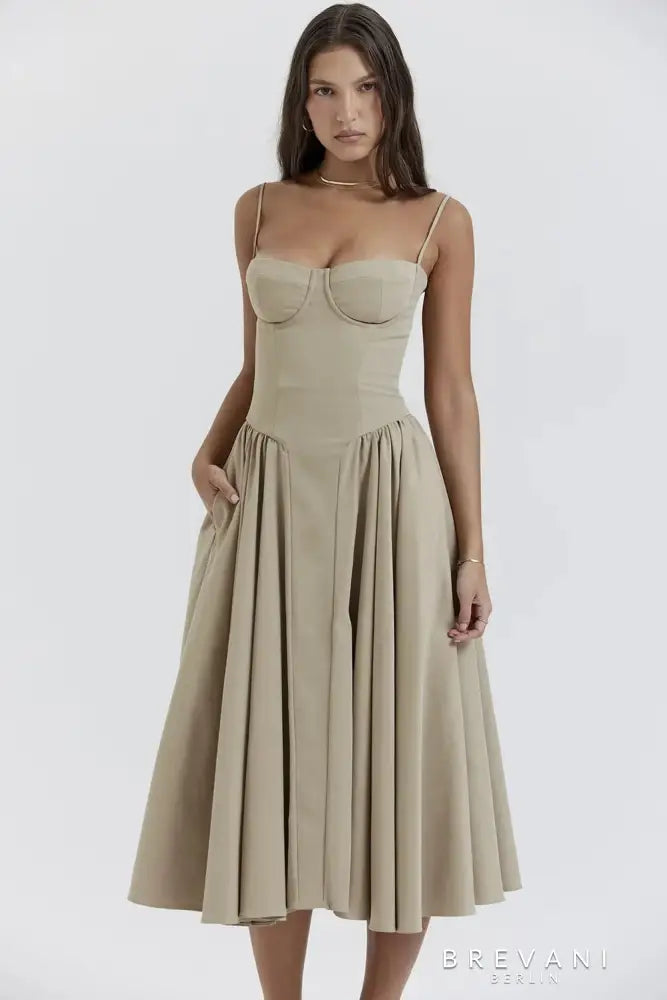 Midi dress in corset style