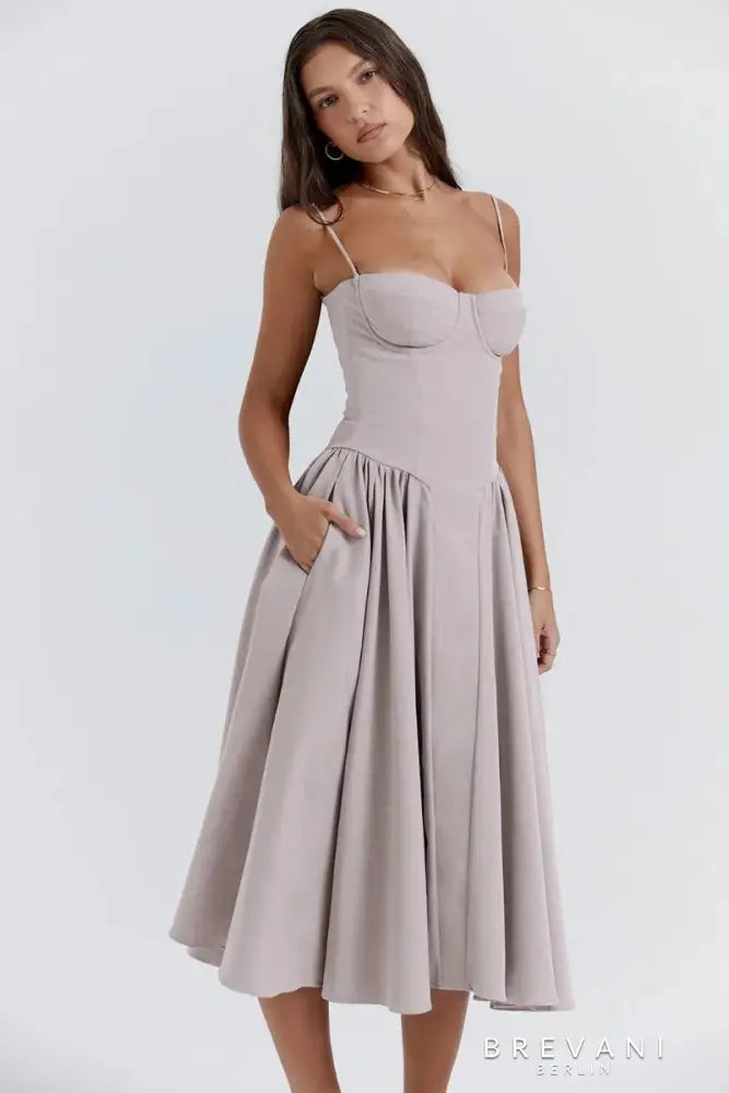 Midi dress in corset style