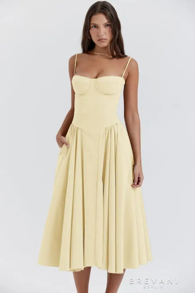 Midi dress in corset style