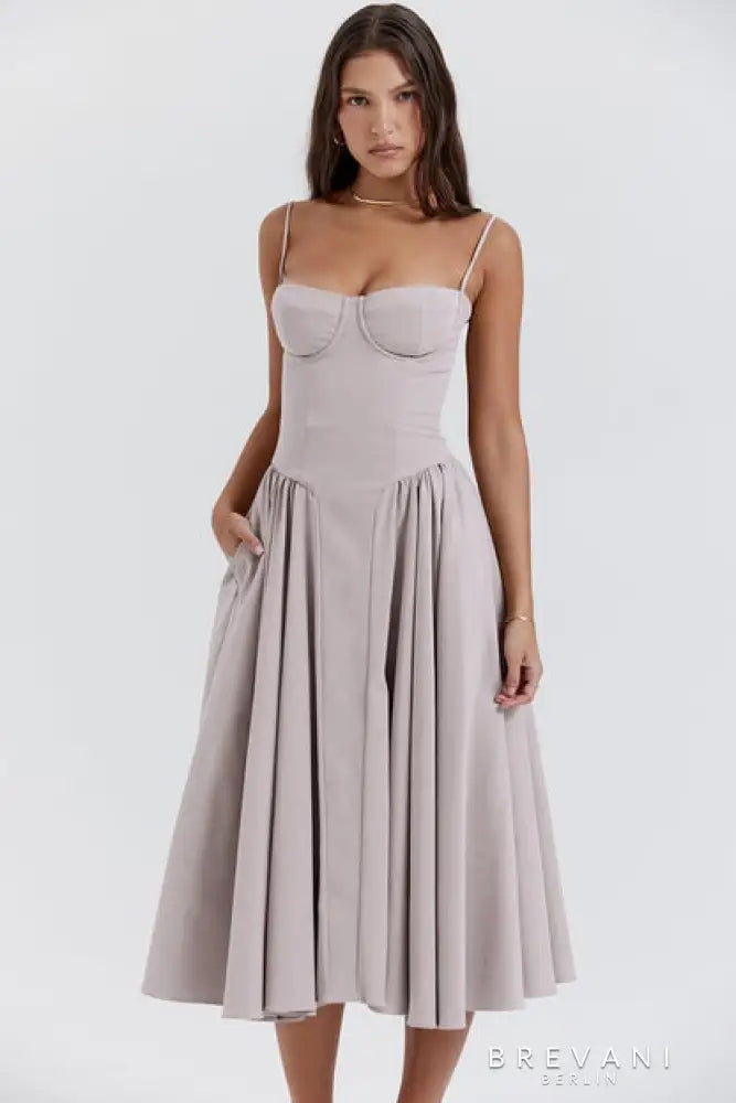 Midi dress in corset style