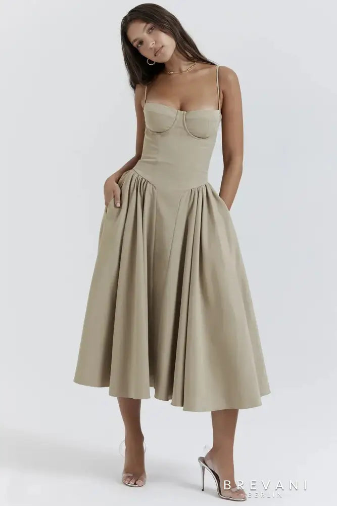 Midi dress in corset style