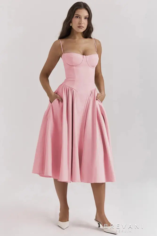 Midi dress in corset style