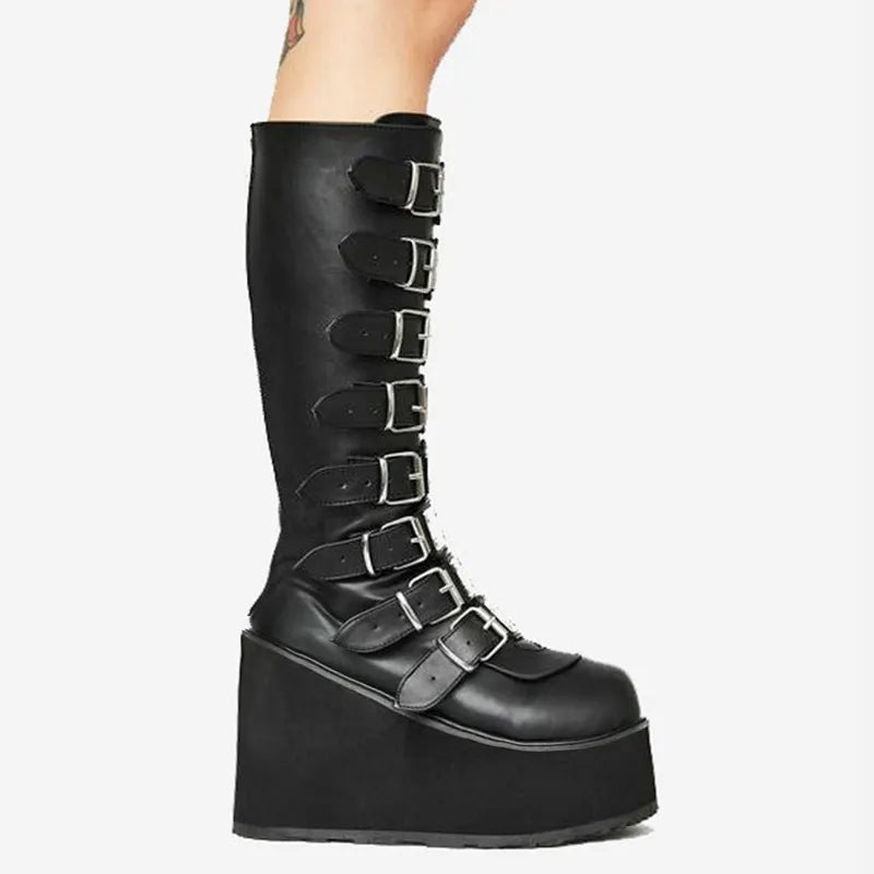 Valenzora | Zip Up Chunky High Heel Boots