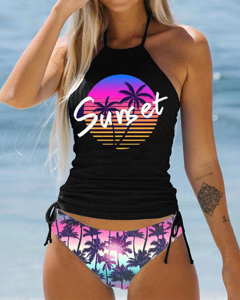 Valenzora | Swimsuit set with palm motif