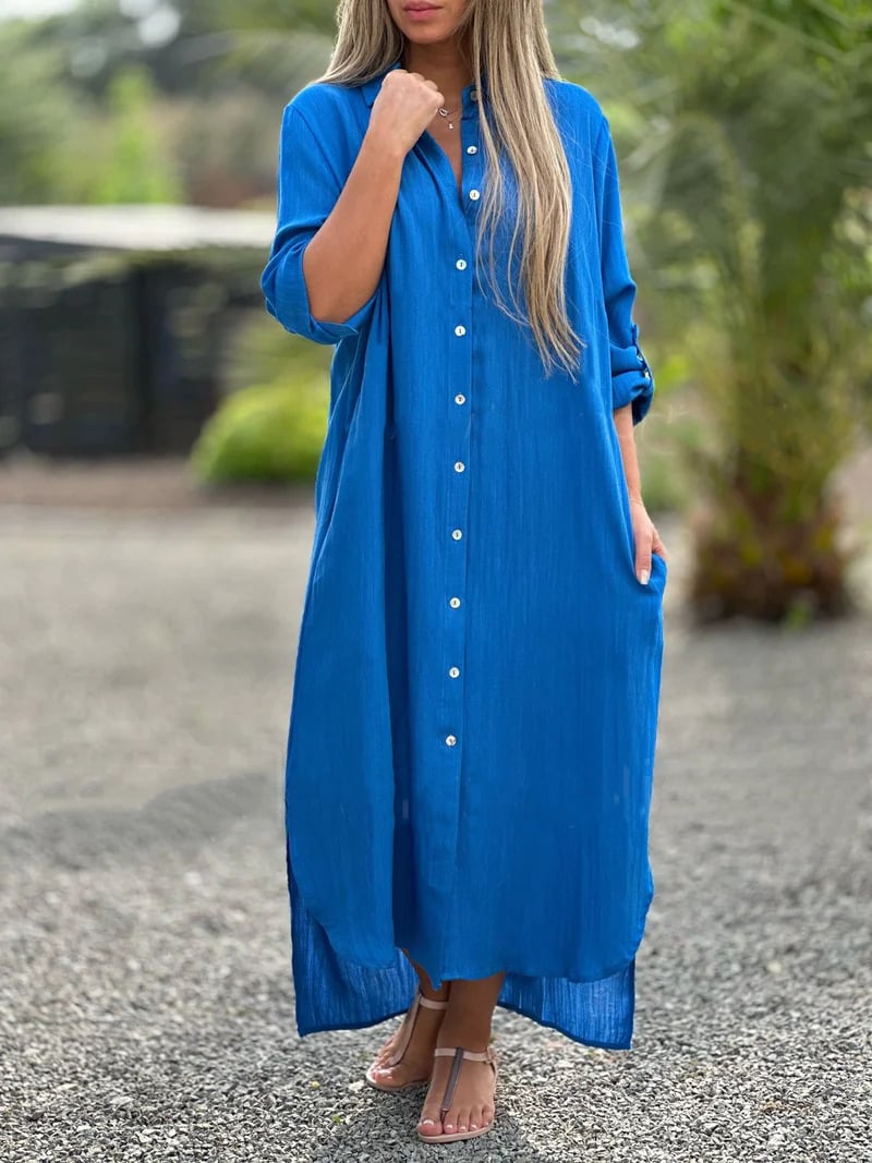 Valenzora | Solid color, casual women's shirt blouse, button closure at the front