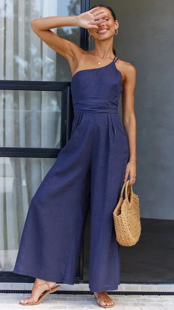 Elegant and sexy backless strapless jumpsuit
