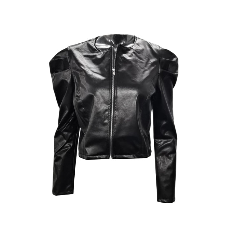 Valenzora Jacke | Elegante kurze Damenjacke in Lederoptik