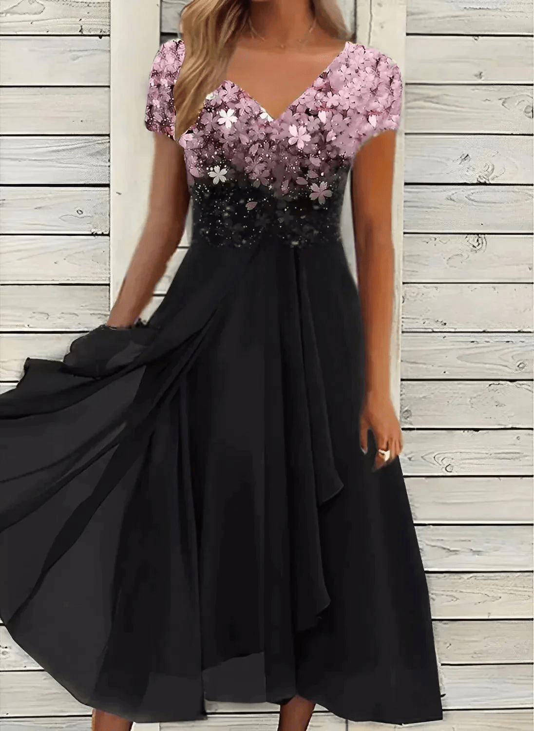 Valenzora | Elegant Chiffon Party Dress Women's Midi Dress