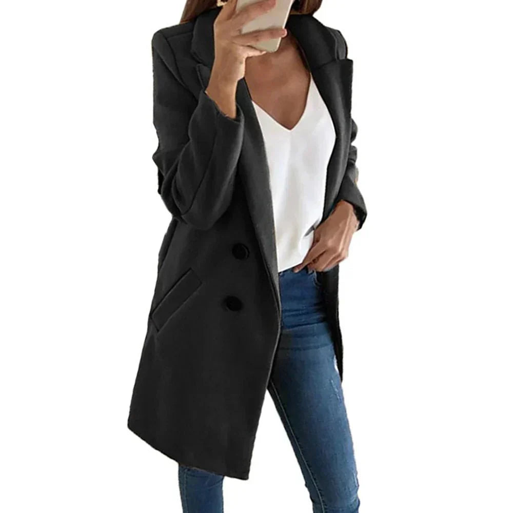 Valenzora | Elegant long blazer coat