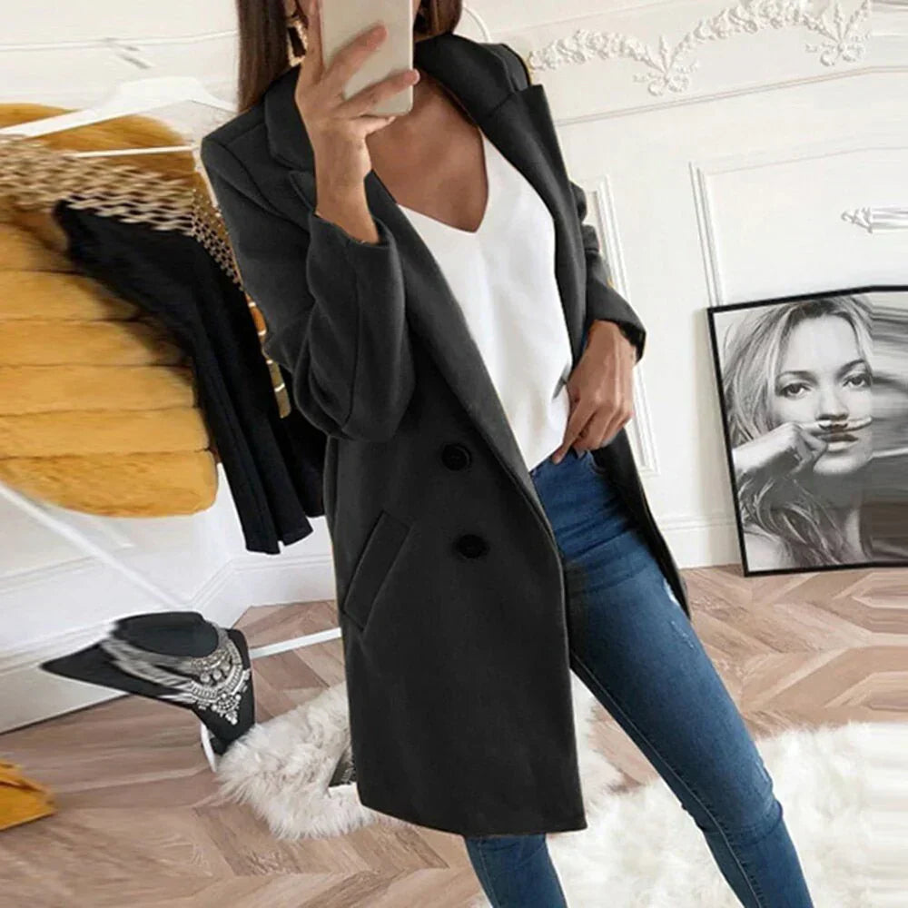 Valenzora | Elegant long blazer coat