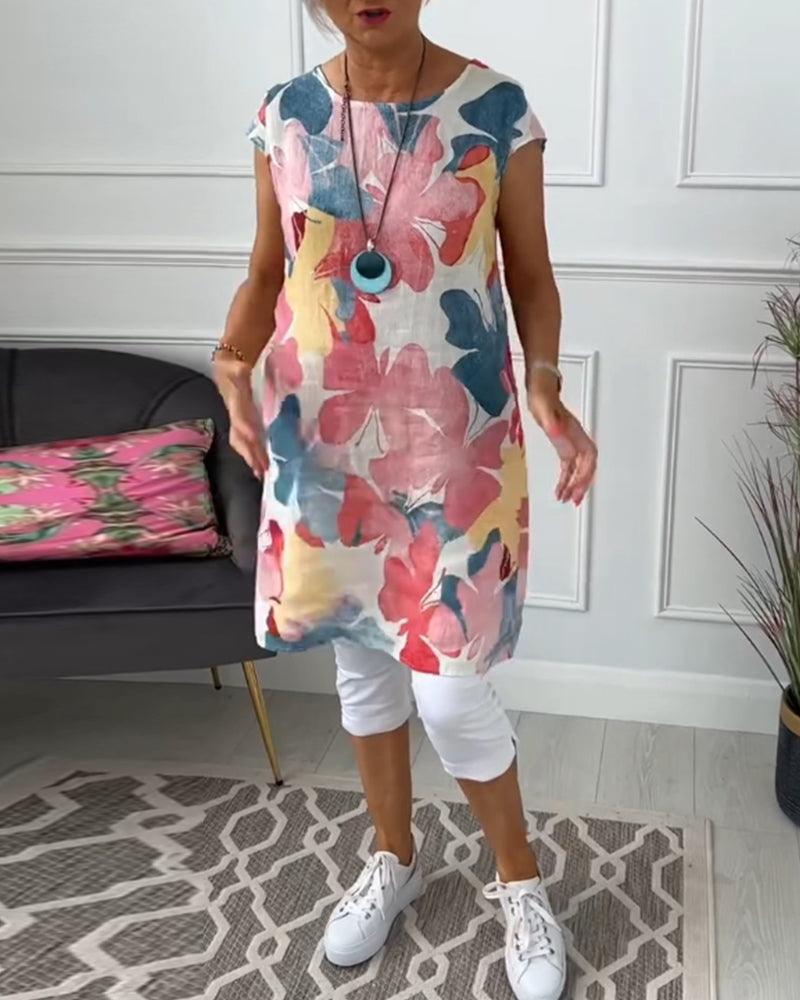 Valenzora | Summer dress with asymmetrical cut and high slit