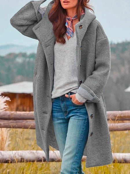Valenzora | Midi Jacket with Buttons and Elegant Flowing Fit