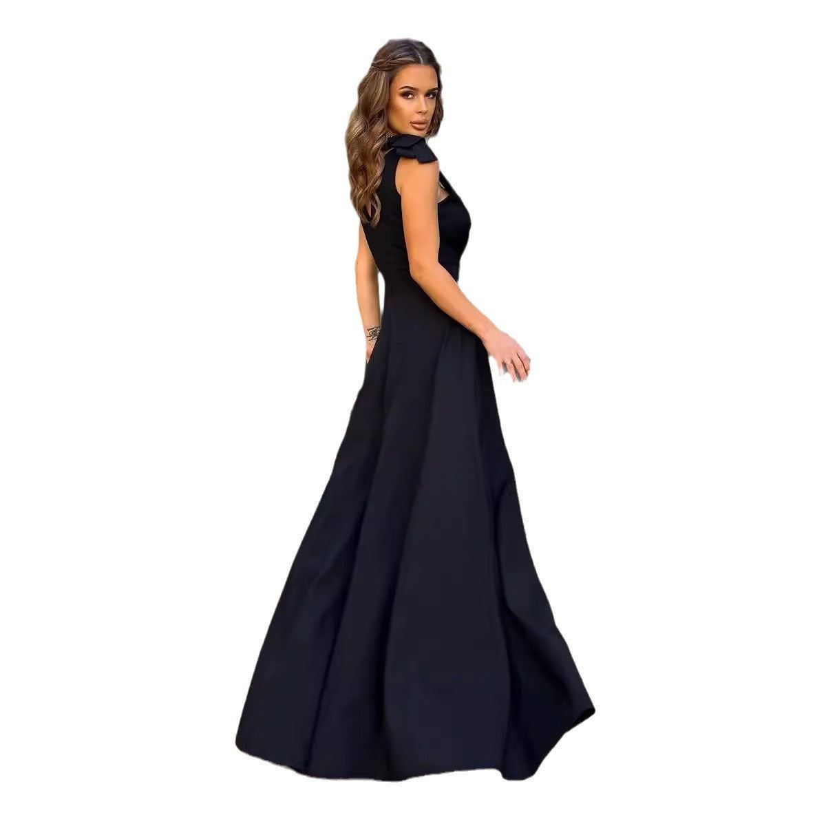 Valenzora | Evening dress, long, pleated, solid color
