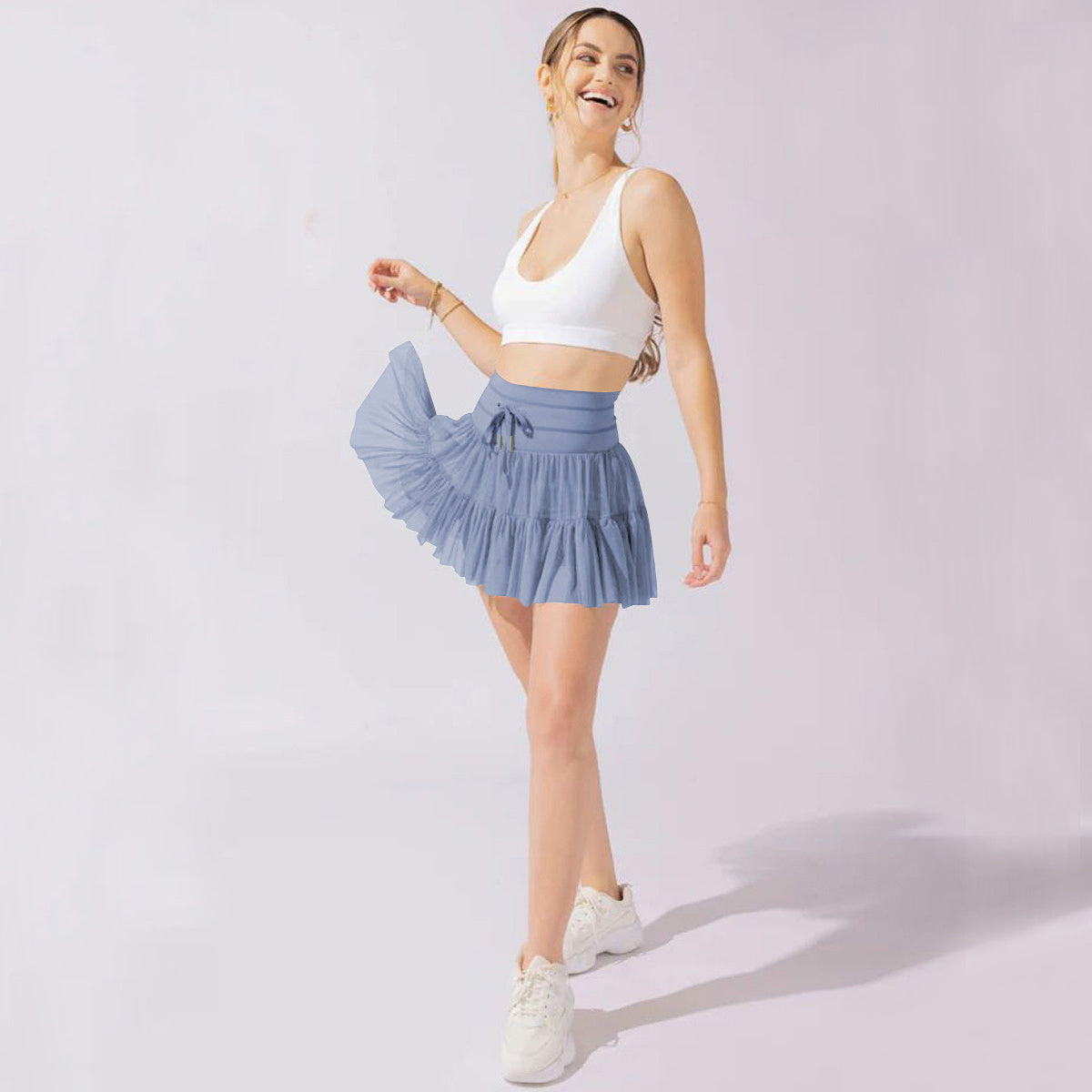 Valenzora | High-waisted mini skirt with safety shorts