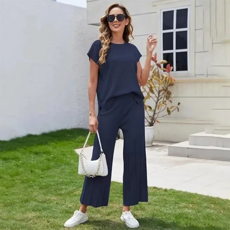 Valenzora | Elegant two-piece set with wide legs