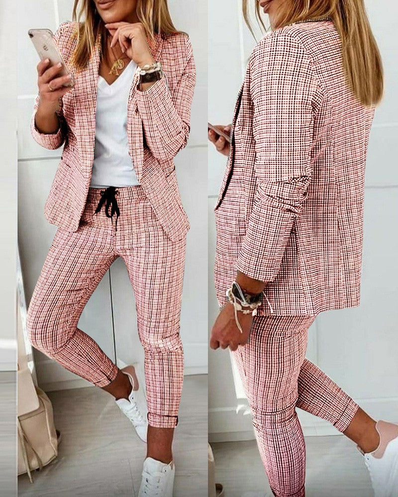 Valenzora Suit Set: Modern two-piece suit with wide-leg trousers and a tailored blazer jacket