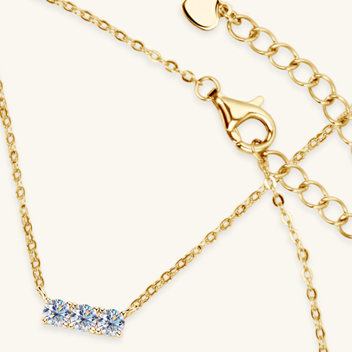 Valenzora | 925 Sterling Silver Inlaid Moissanite Bar Necklace